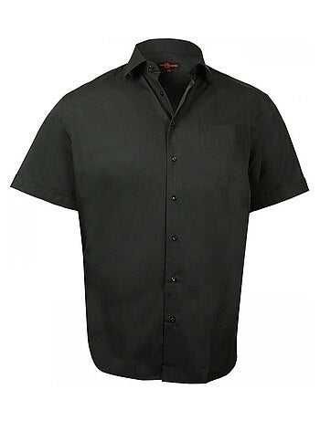 Chemise homme grande taille premium coupe droite BASIC-MC Doublissimo Noir , 45,46 2XL