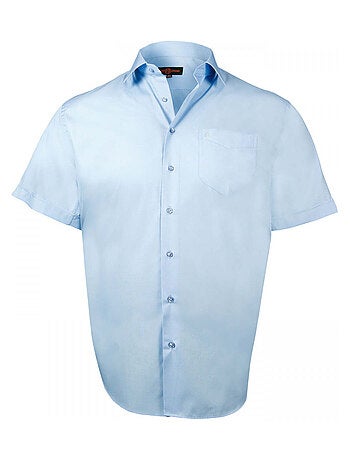Chemise homme grande taille premium coupe droite BASIC-MC Doublissimo Noir / 45/46 2XL
