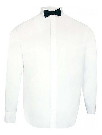 Chemise homme grande taille premium coupe droite COL CASSE Doublissimo Blanc , 47,48 3XL