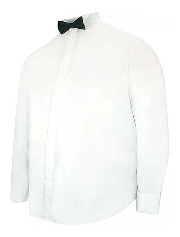 Chemise homme grande taille premium coupe droite COL CASSE Doublissimo Blanc , 47,48 3XL