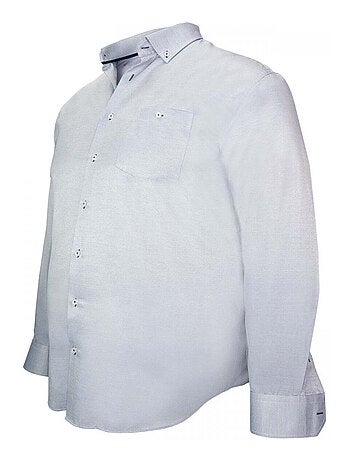 Chemise homme grande taille repasage facile coupe droite KENETH Doublissimo Bleu clair , 45,46 2XL