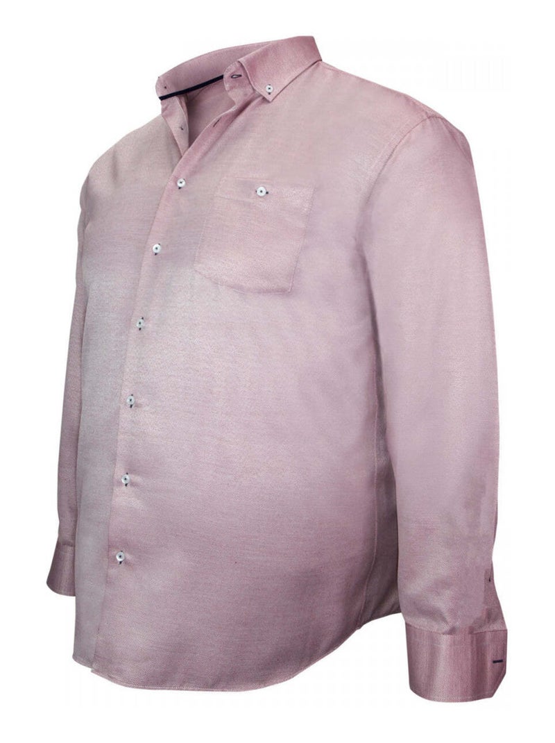 Chemise homme grande taille repasage facile coupe droite KENETH Doublissimo Bordeaux - Kiabi