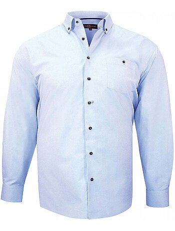 Chemise homme grande taille repassage facile coupe droite COLBO Doublissimo Bleu ciel , 45,46 2XL