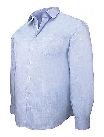 Chemise homme grande taille repassage facile coupe droite FIFI Doublissimo Bleu , 45,46 2XL