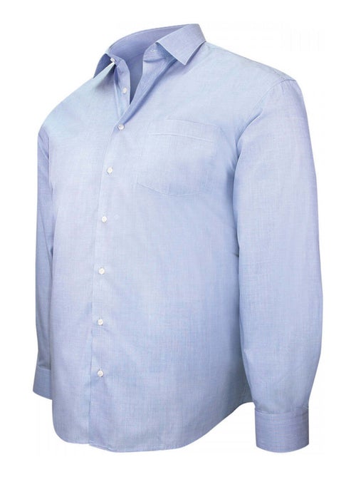 Chemise homme grande taille repassage facile coupe droite FIFI Doublissimo Bleu , 45,46 2XL - Kiabi