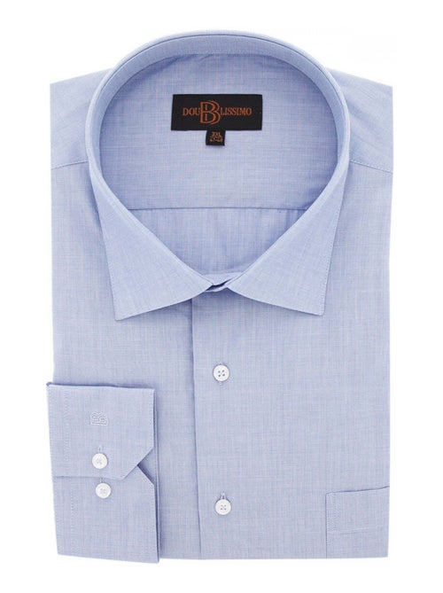 Chemise homme grande taille repassage facile coupe droite FIFI Doublissimo Bleu , 45,46 2XL - Kiabi