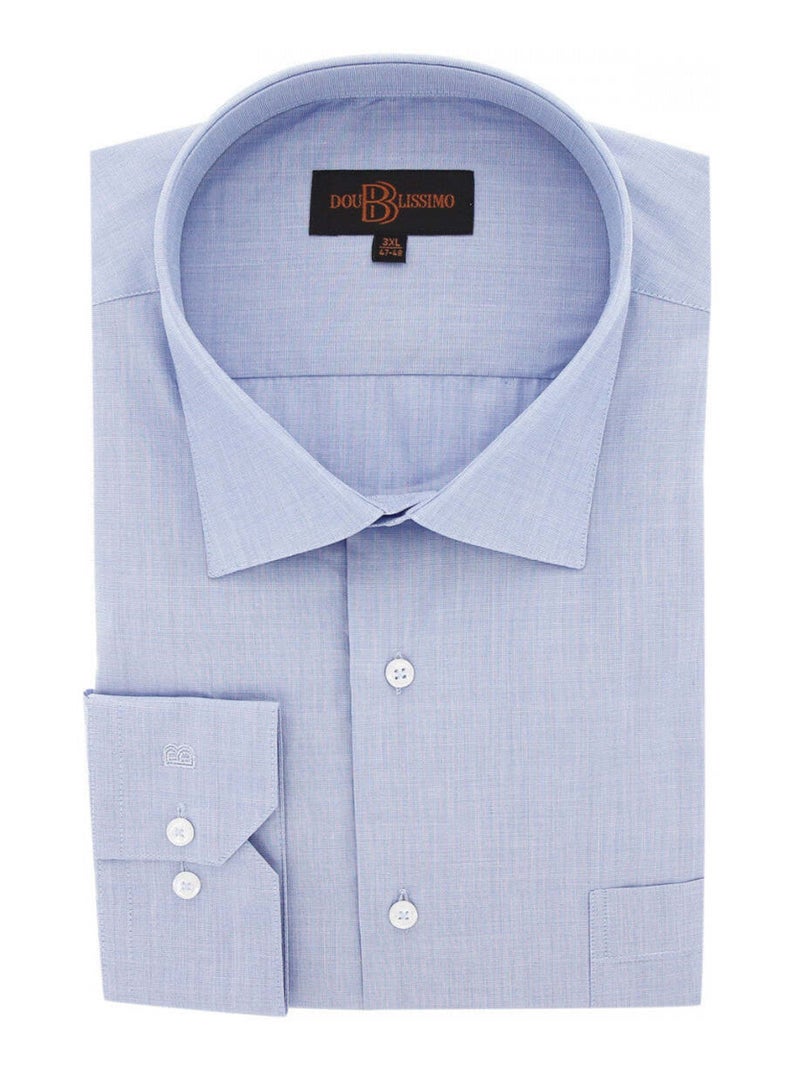 Chemise homme grande taille repassage facile coupe droite FIFI Doublissimo Bleu , 45,46 2XL Bleu - Kiabi