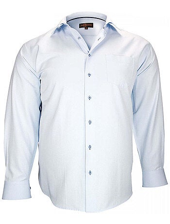 Chemise homme grande taille repassage facile coupe droite MANCHESTER Doublissimo Bleu , 45,46 2XL