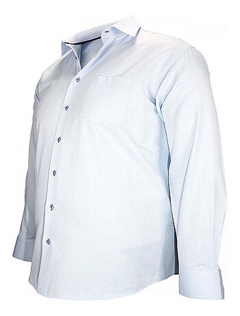Chemise homme grande taille repassage facile coupe droite MANCHESTER Doublissimo Bleu , 45,46 2XL
