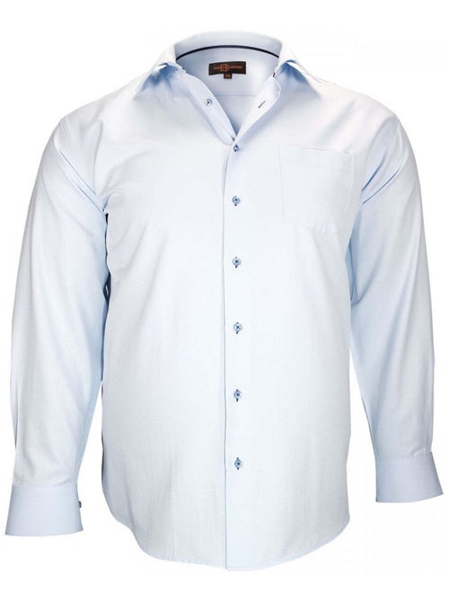 Chemise homme grande taille repassage facile coupe droite MANCHESTER Doublissimo Bleu , 45,46 2XL - Kiabi