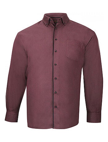 Chemise homme grande taille repassage facile coupe droite MEDOC Doublissimo Bordeaux , 45,46 2XL