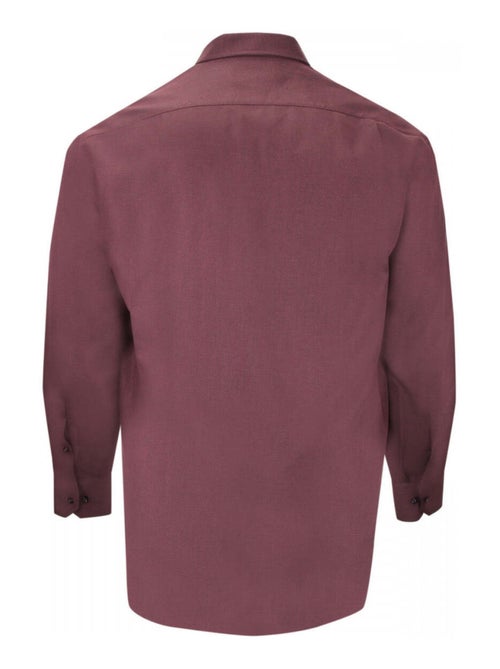 Chemise homme grande taille repassage facile coupe droite MEDOC Doublissimo Bordeaux , 45,46 2XL - Kiabi