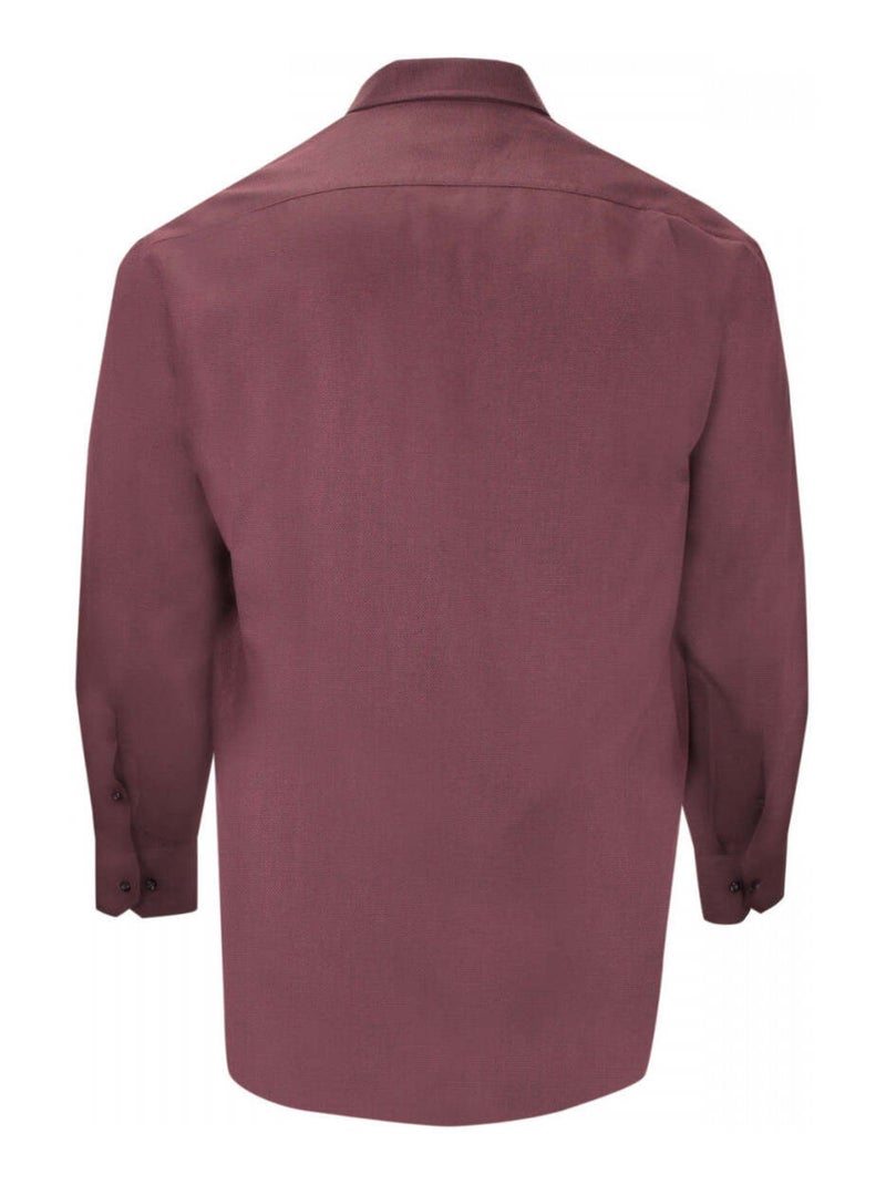 Chemise homme grande taille repassage facile coupe droite MEDOC Doublissimo Bordeaux - Kiabi