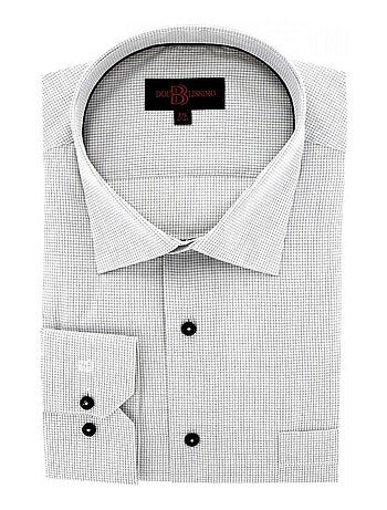 Chemise homme grande taille repassage facile coupe droite MIDDO Doublissimo Gris , 45,46 2XL