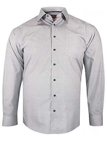 Chemise homme grande taille repassage facile coupe droite MIDDO Doublissimo Gris , 45,46 2XL
