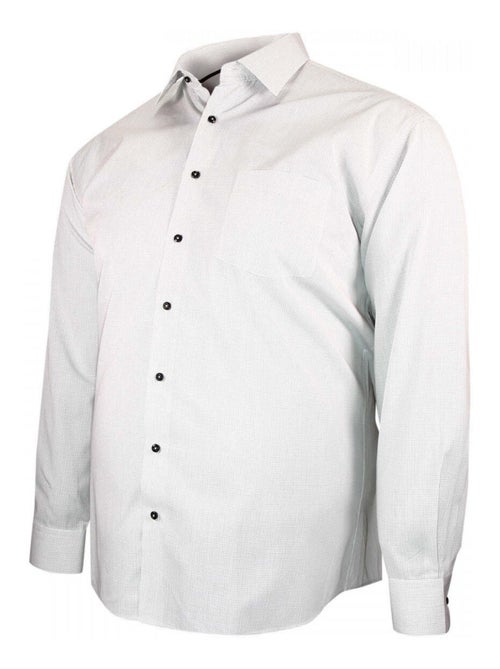 Chemise homme grande taille repassage facile coupe droite MIDDO Doublissimo Gris , 45,46 2XL - Kiabi