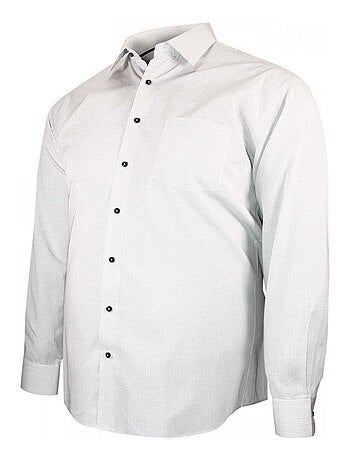 Chemise homme grande taille repassage facile coupe droite MIDDO Doublissimo Gris , 53,54 6XL