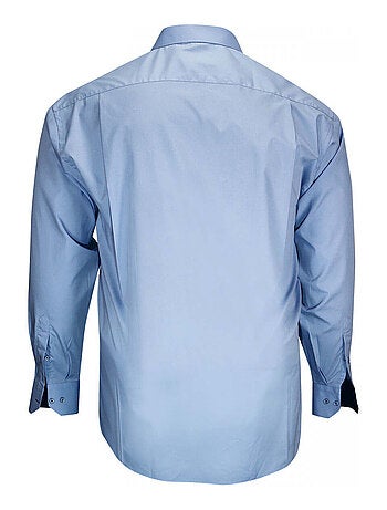 Chemise homme grande taille repassage facile coupe droite VERNAZZA Doublissimo Bleu , 47,48 3XL