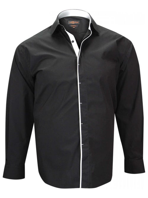 Chemise homme grande taille repassage facile coupe droite VERNAZZA Doublissimo Bleu , 47,48 3XL - Kiabi