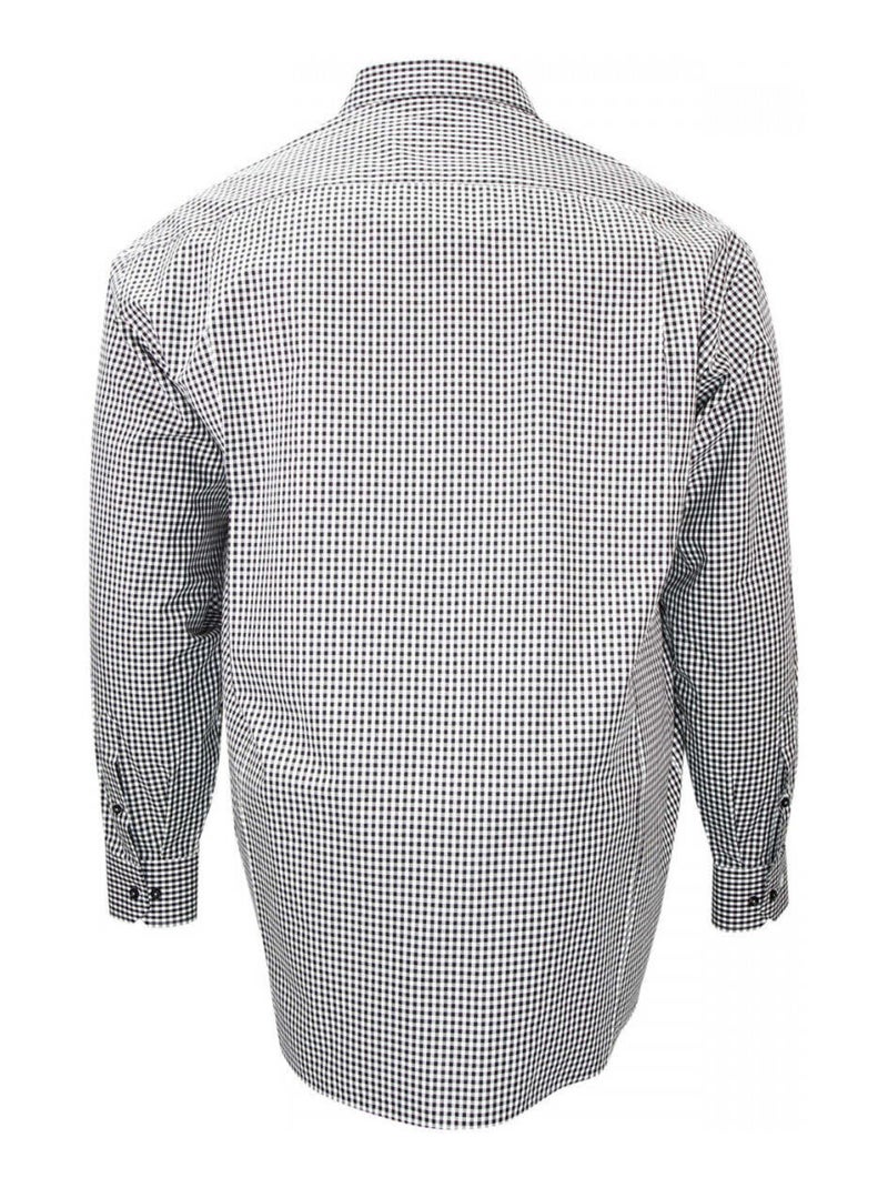 Chemise homme grande taille repassage facile coupe droite VICKY Doublissimo Blanc , Noir , 45,46 2XL Blanc Noir - Kiabi