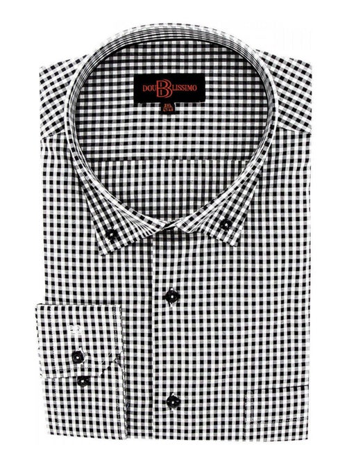 Chemise homme grande taille repassage facile coupe droite VICKY Doublissimo Bleu , 45,46 2XL - Kiabi