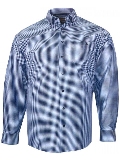 Chemise homme grande taille repassage facile coupe droite VICKY Doublissimo Bleu , 45,46 2XL - Kiabi