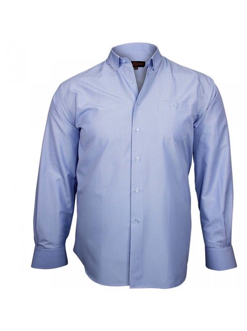 Chemise homme grande taille sport coupe droite CHECKED Doublissimo Bleu , 45,46 2XL - Kiabi