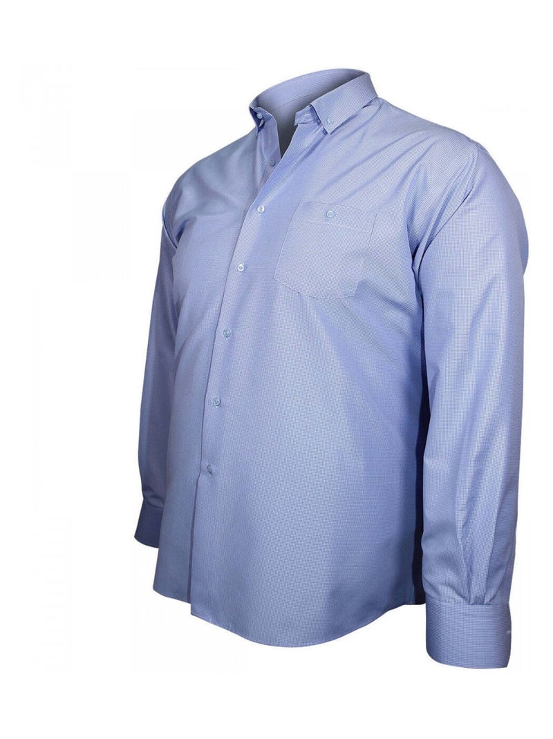 Chemise homme grande taille sport coupe droite CHECKED Doublissimo Bleu - Kiabi