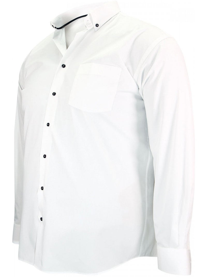 Chemise homme grande taille sport coupe droite MONTEROSSO Doublissimo Blanc Marron - Kiabi