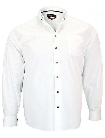Chemise homme grande taille sport coupe droite MONTEROSSO Doublissimo Blanc , Noir , 47,48 3XL