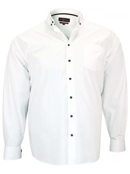 Chemise homme grande taille sport coupe droite MONTEROSSO Doublissimo Blanc , Noir , 47,48 3XL - Kiabi