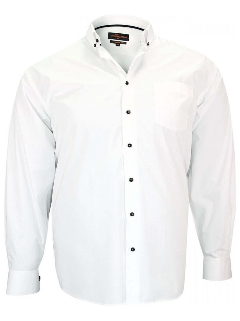 Chemise homme grande taille sport coupe droite MONTEROSSO Doublissimo Blanc , Noir , 47,48 3XL Blanc Noir - Kiabi