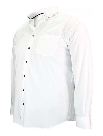 Chemise homme grande taille sport coupe droite MONTEROSSO Doublissimo Blanc / Noir / 51/52 5XL
