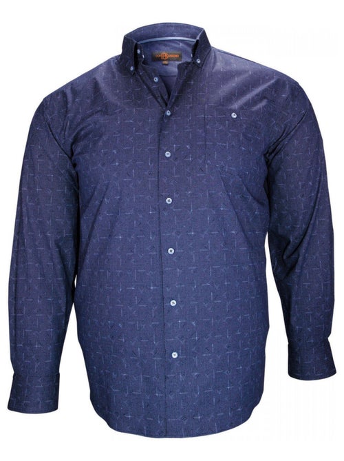 Chemise homme grande taille sport coupe droite NORWICH Doublissimo Blanc , Bleu , 45,46 2XL - Kiabi