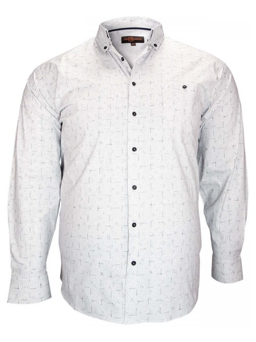 Chemise homme grande taille sport coupe droite NORWICH Doublissimo Blanc , Bleu , 45,46 2XL - Kiabi