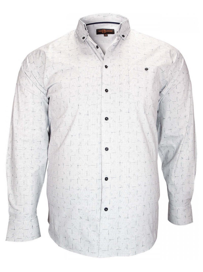 Chemise homme grande taille sport coupe droite NORWICH Doublissimo Blanc , Bleu , 45,46 2XL Blanc Bleu - Kiabi