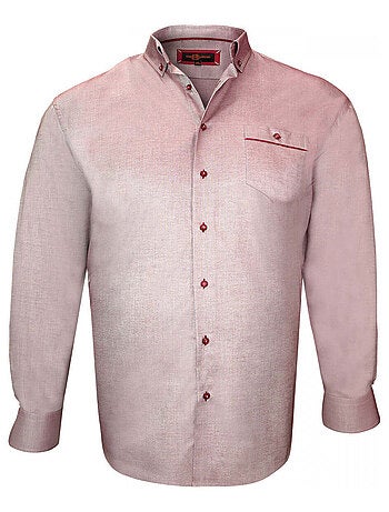 Chemise homme grande taille sport coupe droite OXFORD Doublissimo Bordeaux , 45,46 2XL
