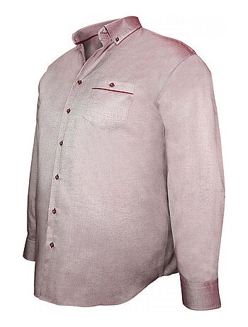 Chemise homme grande taille sport coupe droite OXFORD Doublissimo Bordeaux , 45,46 2XL