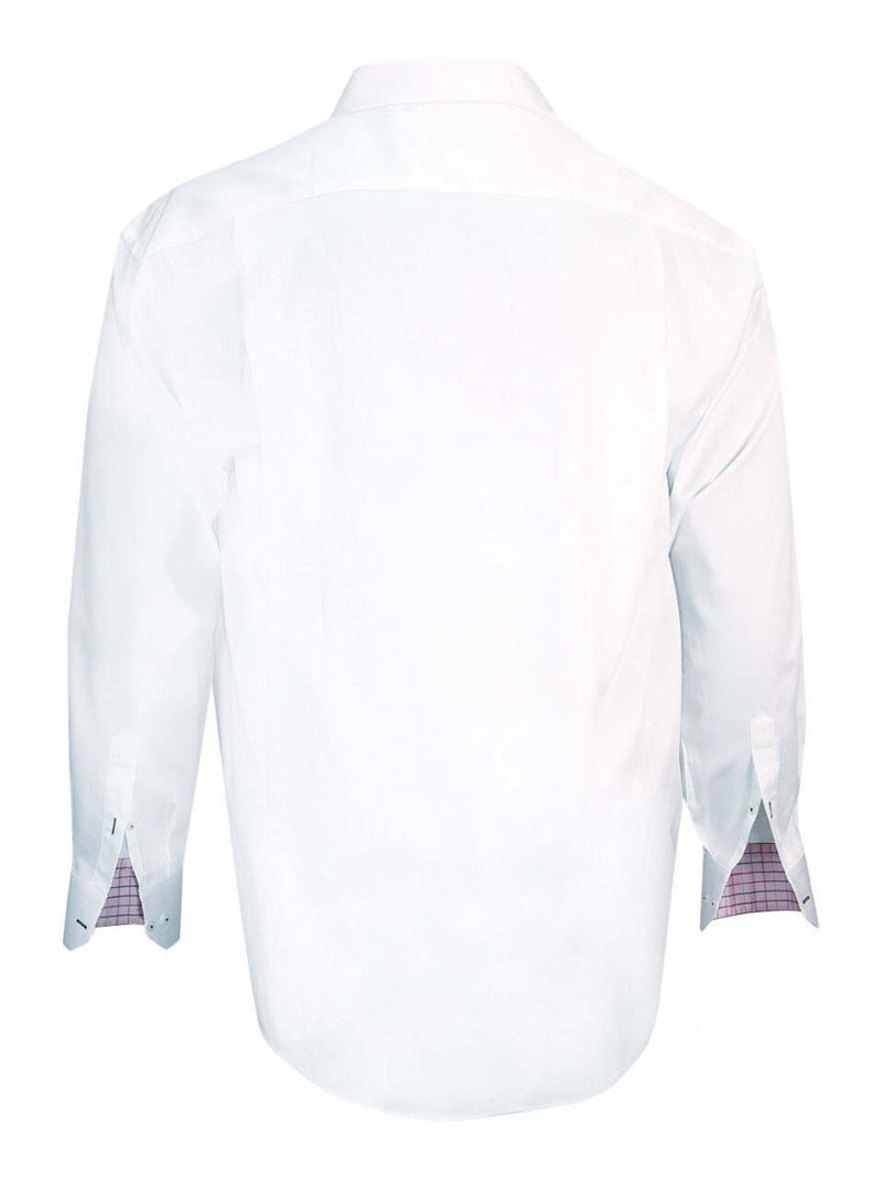 Chemise homme grande taille tendance coupe droite ANTIBE Doublissimo Blanc Rose - Kiabi