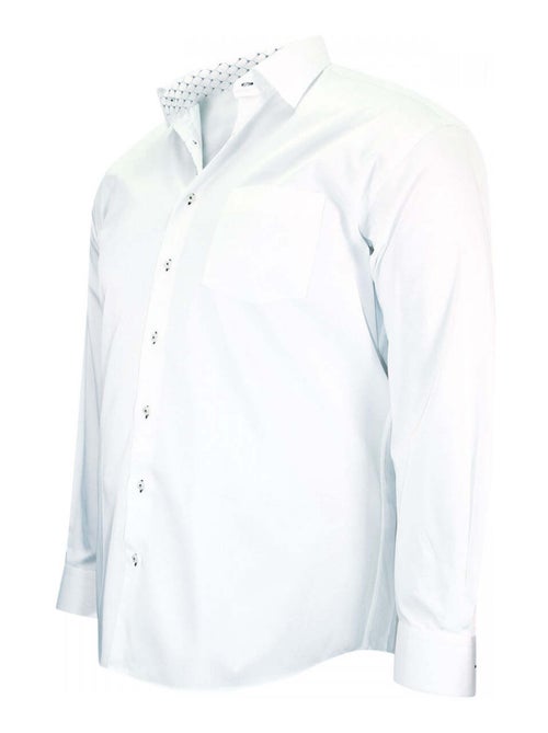Chemise homme grande taille tendance coupe droite ANTIBE Doublissimo Bleu , 45,46 2XL - Kiabi