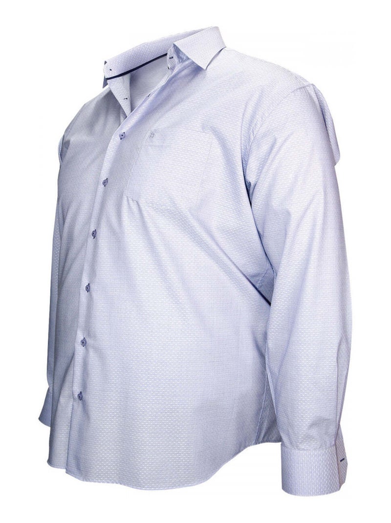 Chemise homme grande taille tissu armuré coupe droite HONFLEUR Doublissimo Bleu , 47,48 3XL Bleu - Kiabi