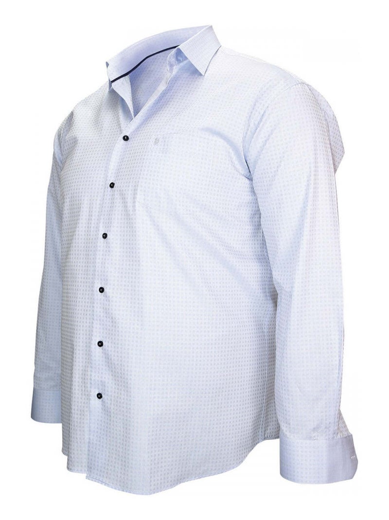 Chemise homme grande taille tissu armuré coupe droite HONFLEUR Doublissimo Bleu , 47,48 3XL Bleu - Kiabi