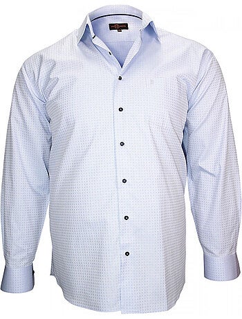 Chemise homme grande taille tissu armuré coupe droite HONFLEUR Doublissimo