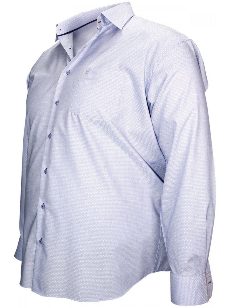 Chemise homme grande taille tissu armuré coupe droite HONFLEUR Doublissimo Bleu - Kiabi