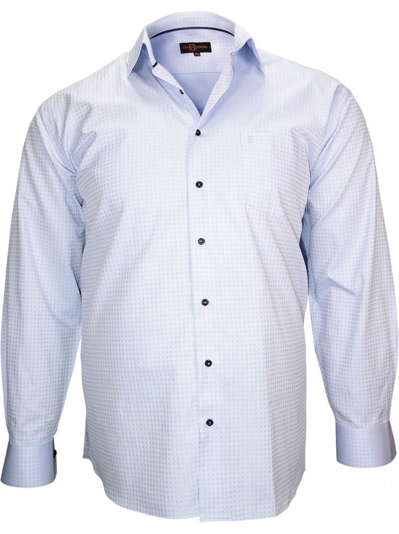 Chemise homme grande taille tissu armuré coupe droite HONFLEUR Doublissimo Bleu - Kiabi