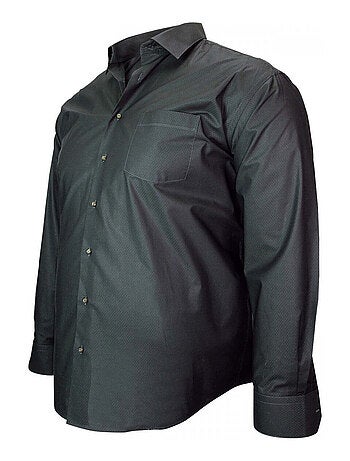 Chemise homme grande taille tissu armuré coupe droite JACQUARD Doublissimo Noir , 47,48 3XL