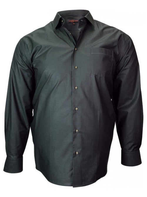 Chemise homme grande taille tissu armuré coupe droite JACQUARD Doublissimo Bleu , 45,46 2XL - Kiabi