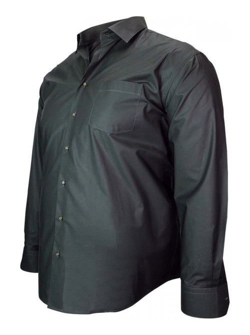 Chemise homme grande taille tissu armuré coupe droite JACQUARD Doublissimo Bleu , 45,46 2XL - Kiabi