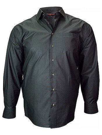 Chemise homme grande taille tissu armuré coupe droite JACQUARD Doublissimo Noir , 47,48 3XL