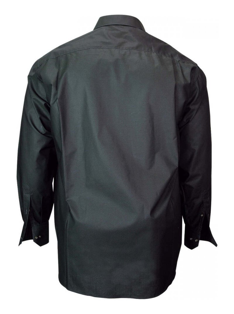 Chemise homme grande taille tissu armuré coupe droite JACQUARD Doublissimo Noir , 47,48 3XL Noir - Kiabi